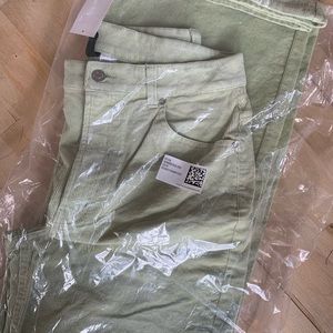 Wide-leg corduroy pants - light green